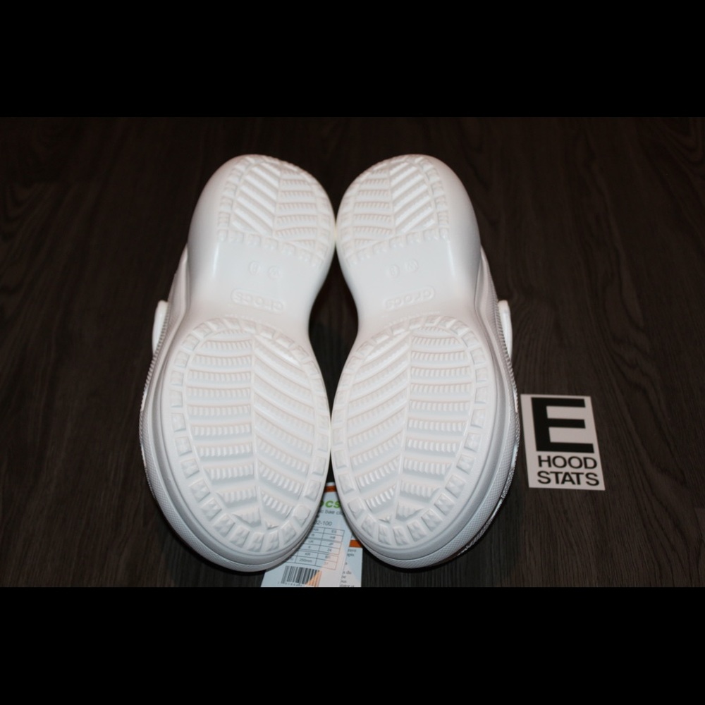 ❌S⭕️LD❌Classic Bae White Platform Crocs Clog Womens Size 8 - Picture 12 of 14